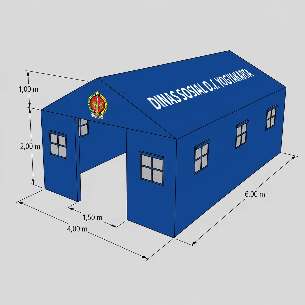 Tenda Keluarga Outdoor Custom Logo Instansi