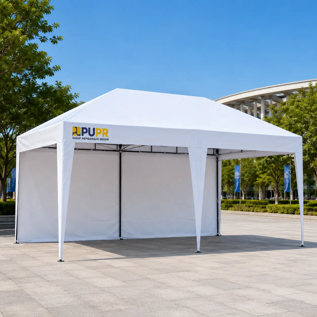 Tenda Sarnavil Custom untuk Cafe, Pameran, dan Acara Outdoor
